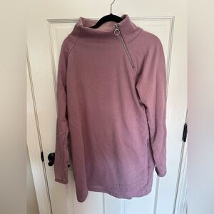Athleta Pink Cowl Neck Sweater with Zipper